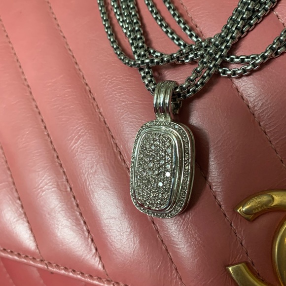 ❤️ David Yurman Diamond Albion Enhancer~ Pendant - Picture 3 of 16